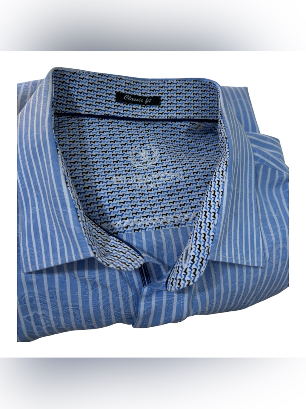 Bugatchi Mens Shirt Xxl Blue Stripe Dachshund Dog
